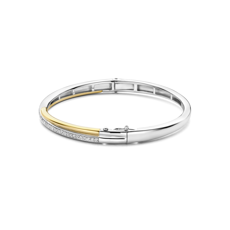 Ti Sento GP Bangle Bracelet with CZ Pavé Accents