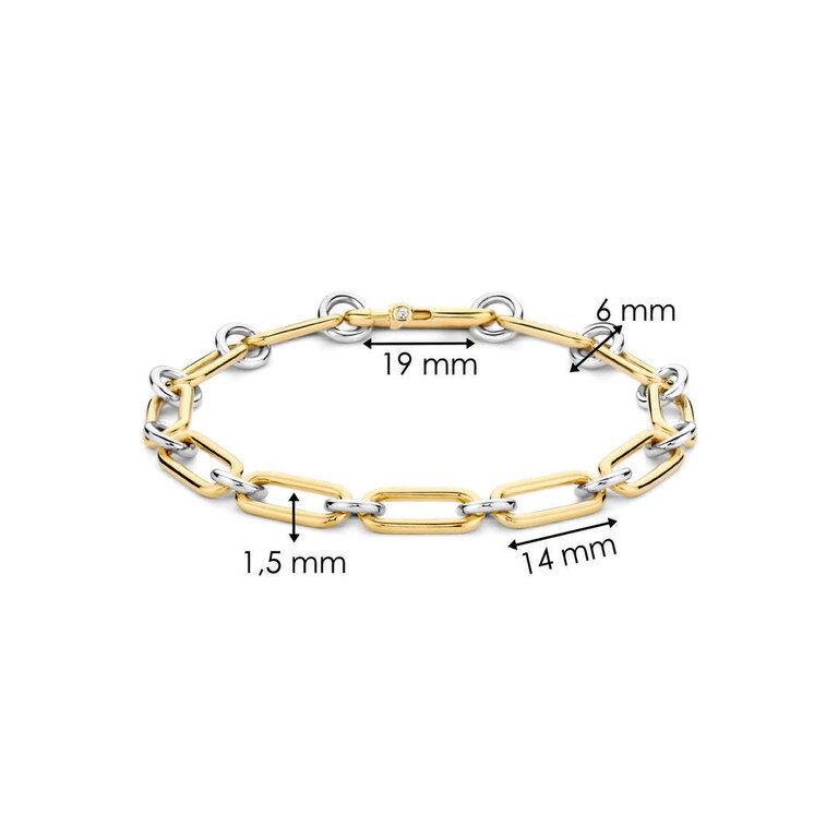 Ti Sento Chain Link Bracelet with Silver Accents