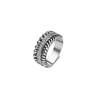 Ti Sento Beaded & Braided CZ Ring