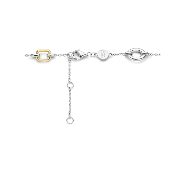 Ti Sento Geometric Link and CZ Pavé Bracelet