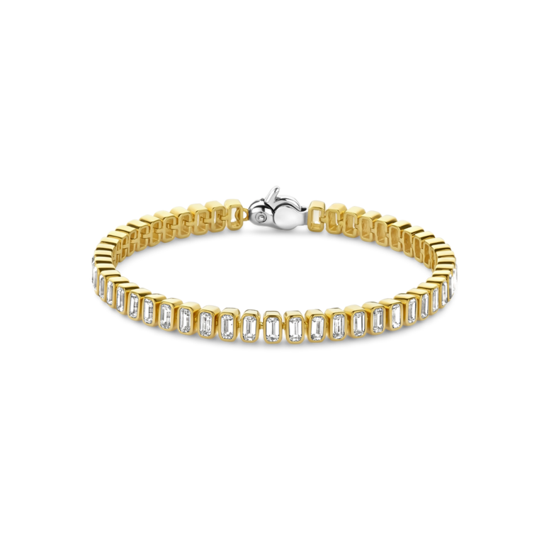 Ti Sento Emerald-Cut CZ Tennis Bracelet