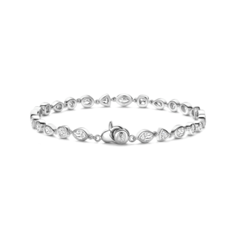 Ti Sento Silver Bezel-Set CZ Bracelet