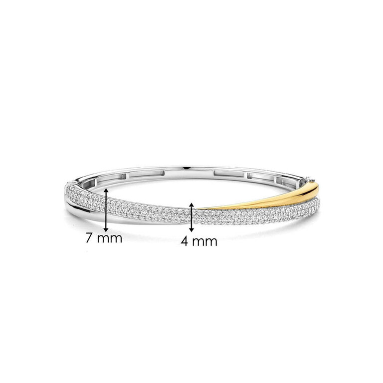 Ti Sento Intertwined Bangle with CZ Pavé