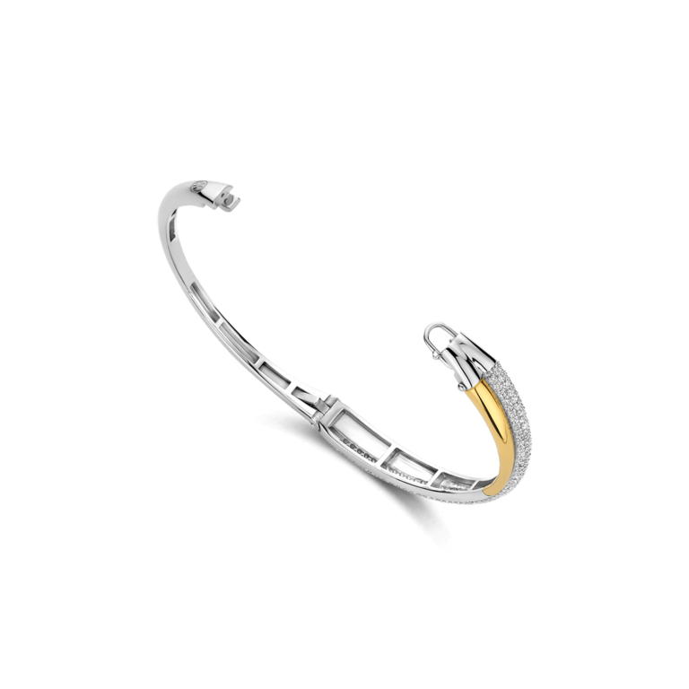 Ti Sento Intertwined Bangle with CZ Pavé