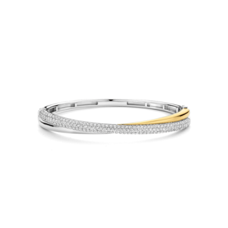 Ti Sento Intertwined Bangle with CZ Pavé