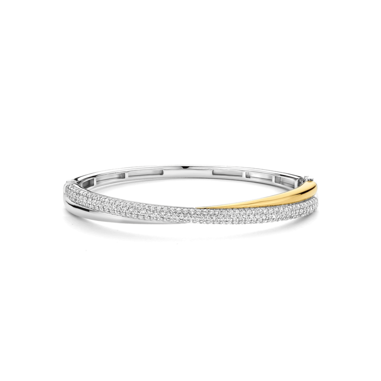 Ti Sento Intertwined Bangle with CZ Pavé
