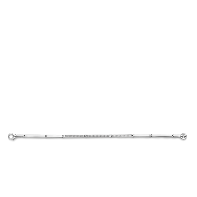 Ti Sento Hexagonal Bangle with CZ Pavé Accents