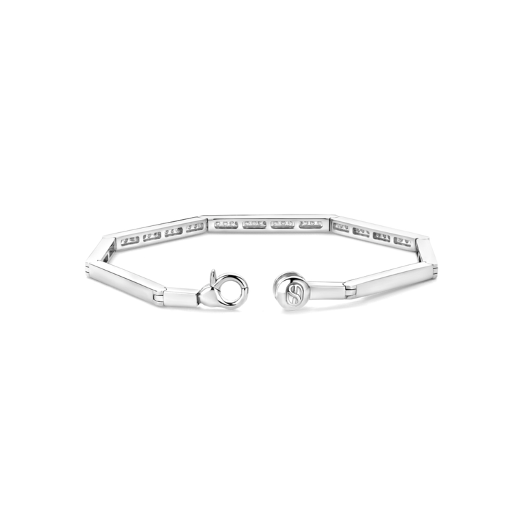 Ti Sento Hexagonal Bangle with CZ Pavé Accents