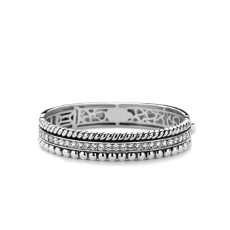 Ti Sento CZ Accented Bangle Bracelet