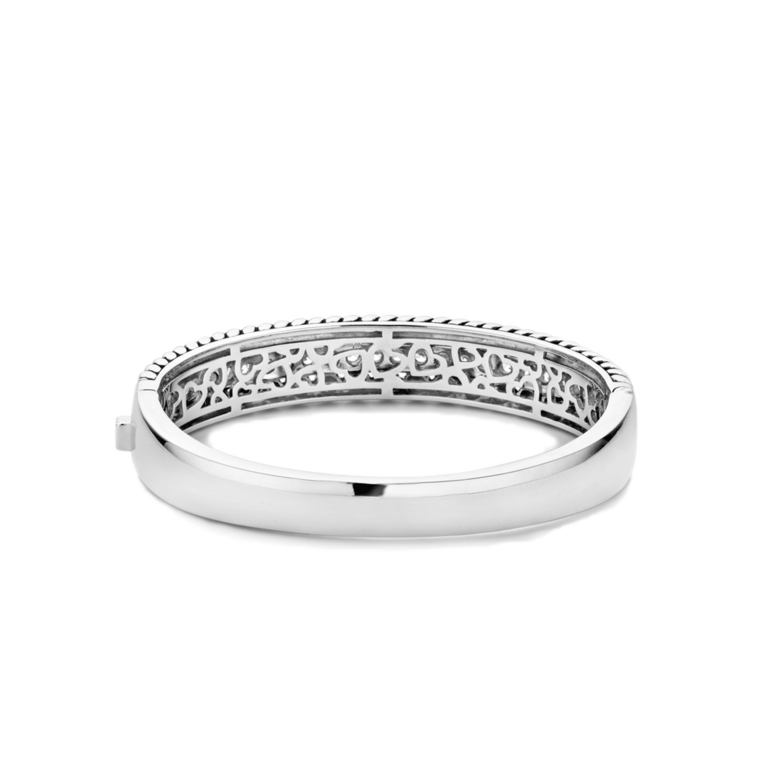 Ti Sento Silver CZ Accented Bangle Bracelet