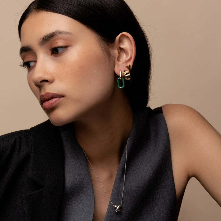 Ti Sento Interlocking Link Necklace 15-19"