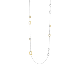 Ti Sento Two-Tone Geometric Station Necklace