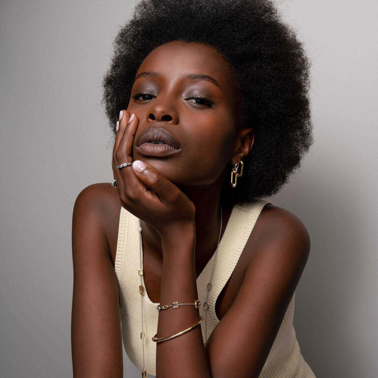 Ti Sento Geometric Station Necklace with CZs