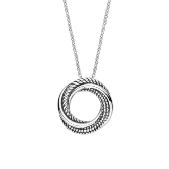 Ti Sento Textured Circle Pendant Necklace