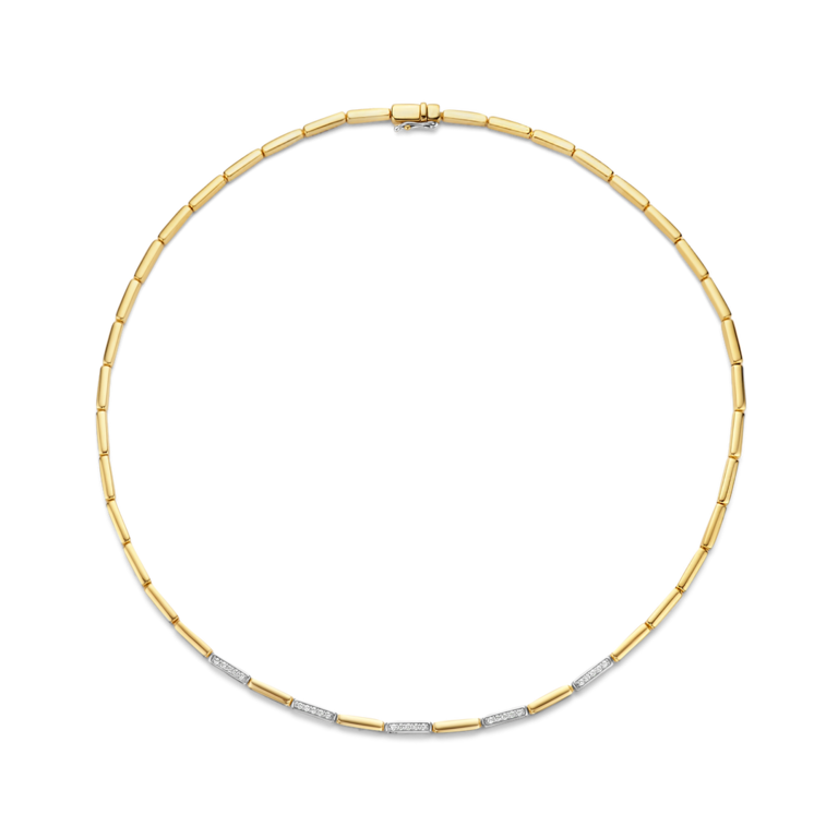 Ti Sento Bar Link Necklace with CZs - 16.5"