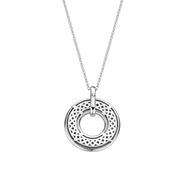 Ti Sento Interwoven Circle Pendant with CZs