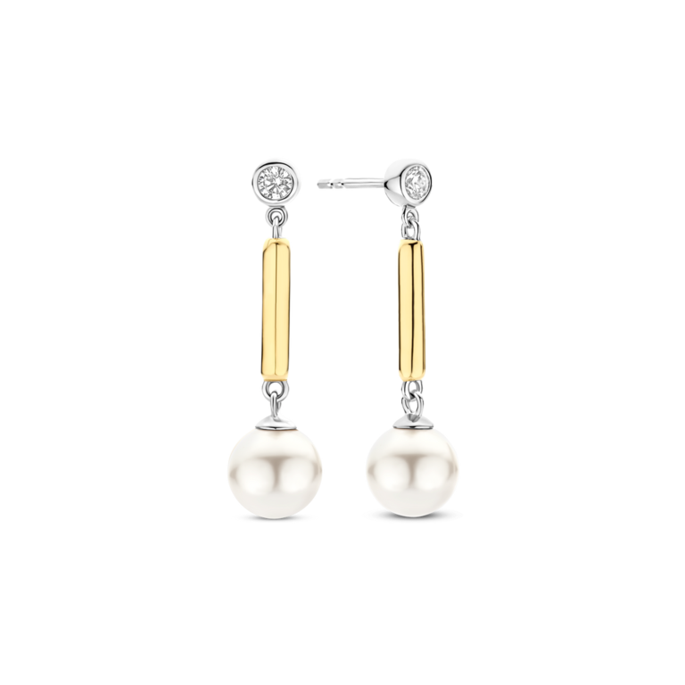 Ti Sento GP Pearl Drop Earrings with CZs