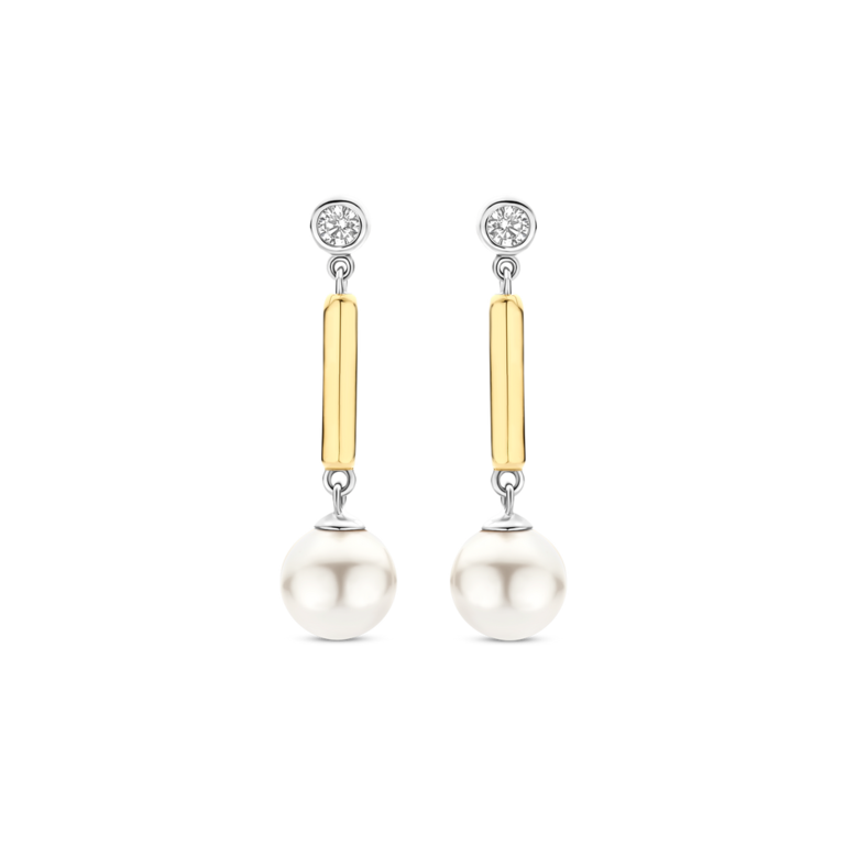 Ti Sento GP Pearl Drop Earrings with CZs