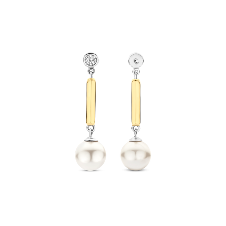 Ti Sento GP Pearl Drop Earrings with CZs