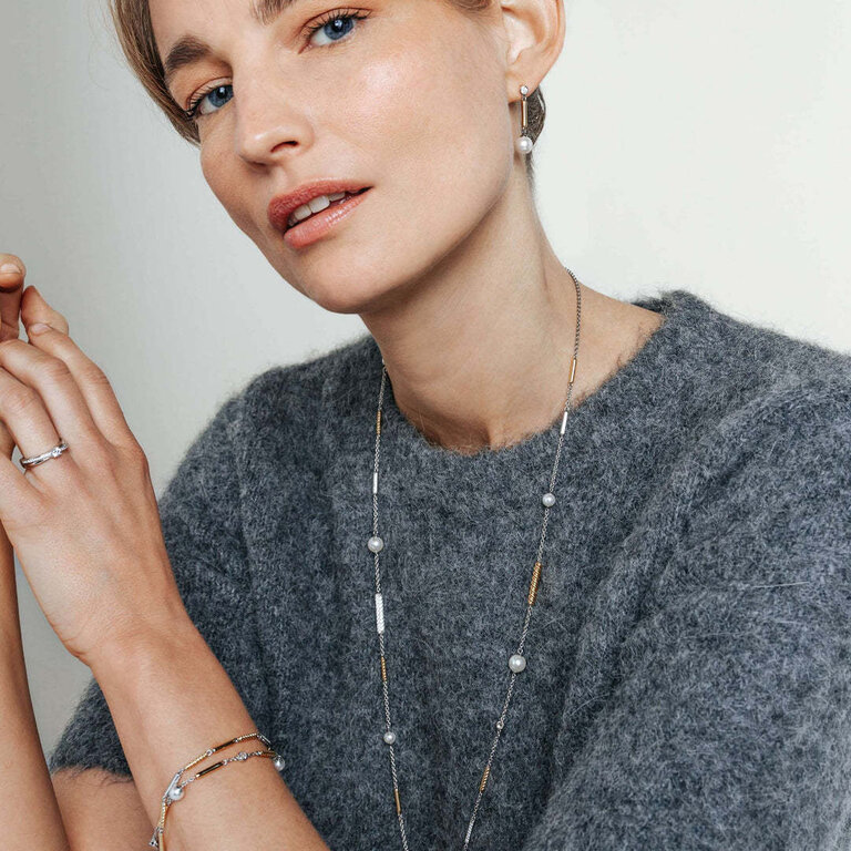 Ti Sento GP Pearl Drop Earrings with CZs