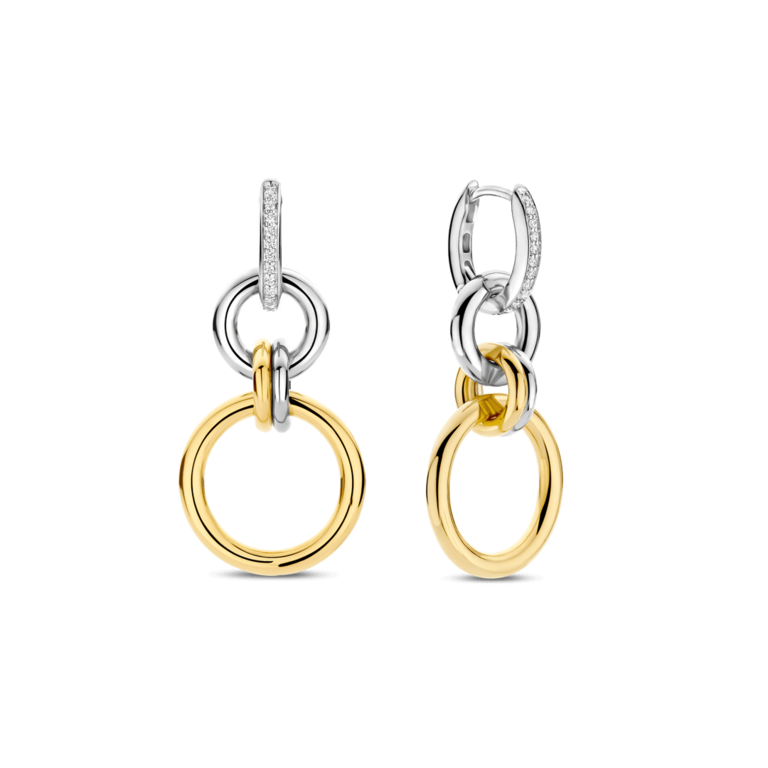 Ti Sento GP Interlinked Hoop Earrings with CZs
