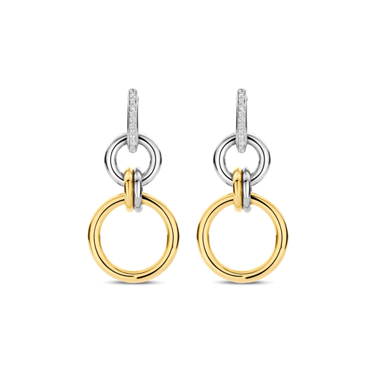 Ti Sento GP Interlinked Hoop Earrings with CZs