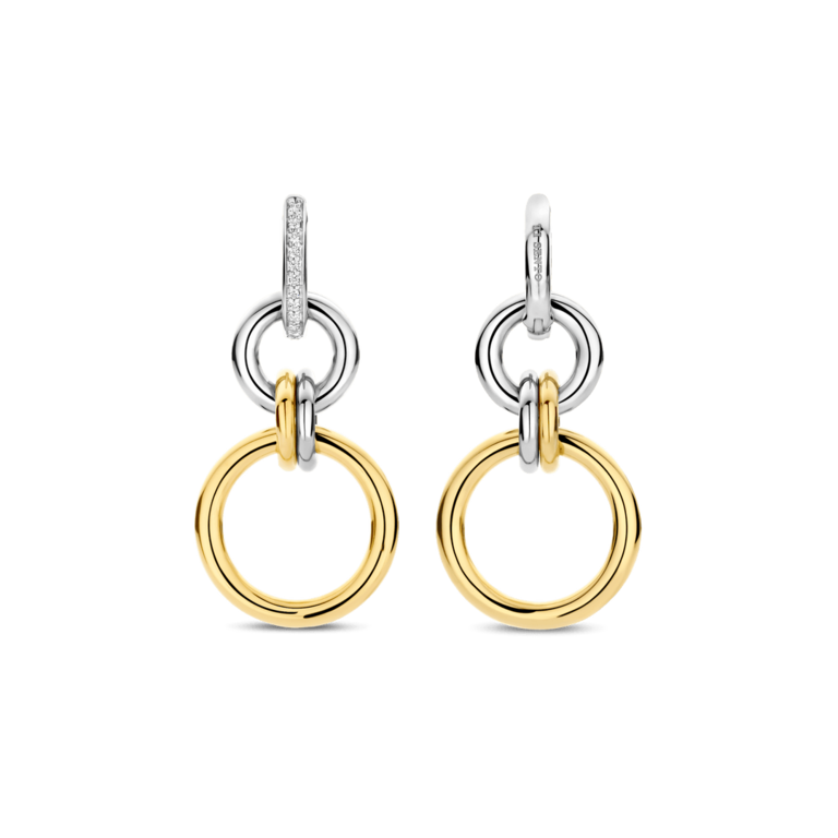 Ti Sento GP Interlinked Hoop Earrings with CZs