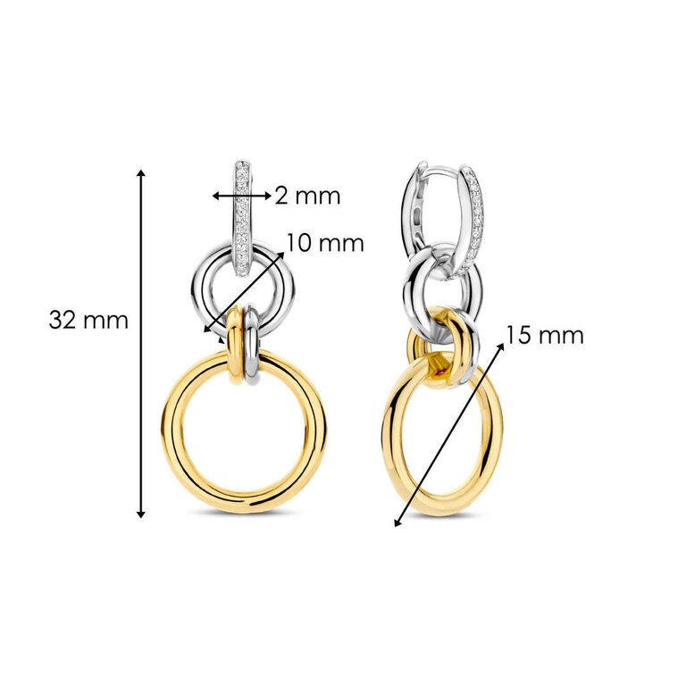 Ti Sento GP Interlinked Hoop Earrings with CZs