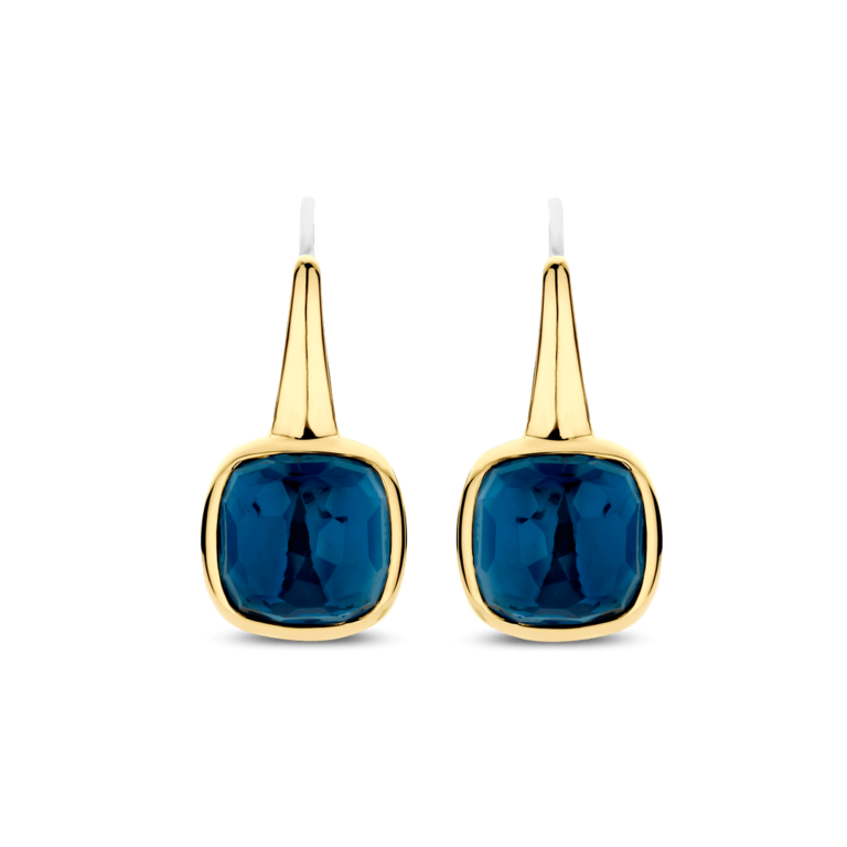Ti Sento GP Deep Blue Cushion Drop Earrings