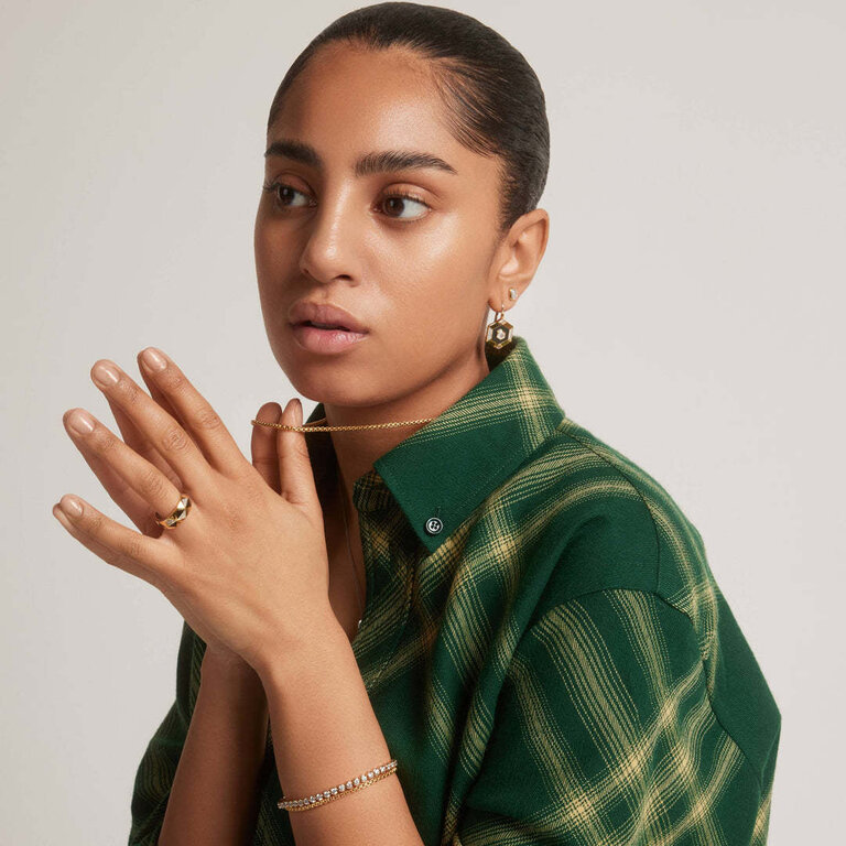 Ti Sento Hexagon Black Stone & CZ Drop Earrings