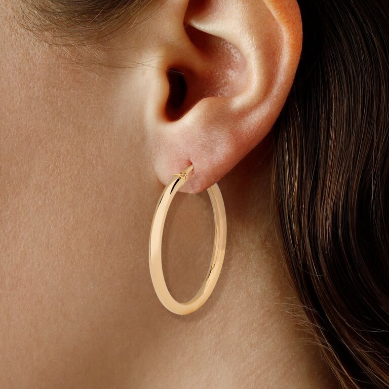 Carla 14K Large Gold Tube Hoops