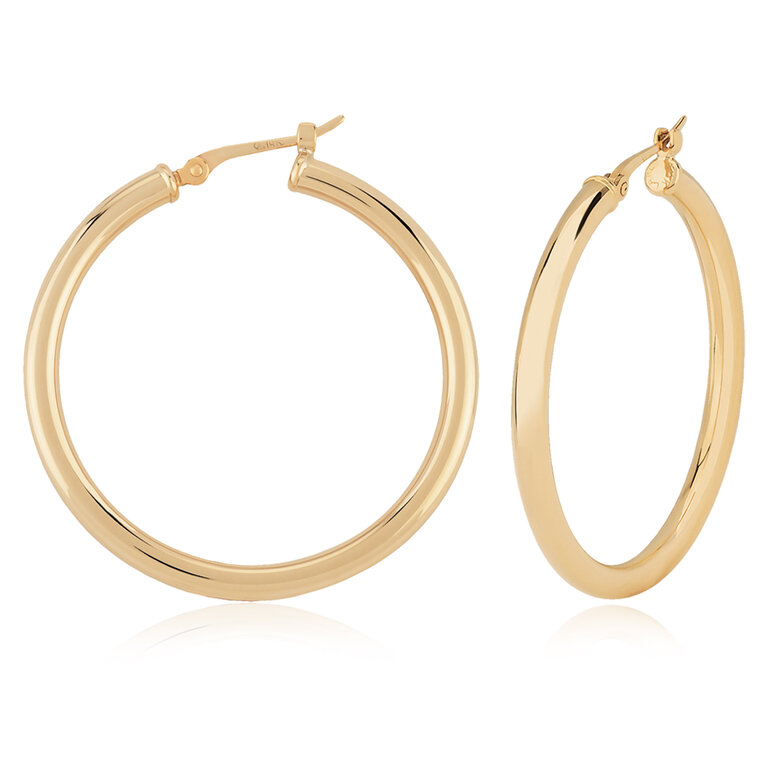 Carla 14K Large Gold Tube Hoops