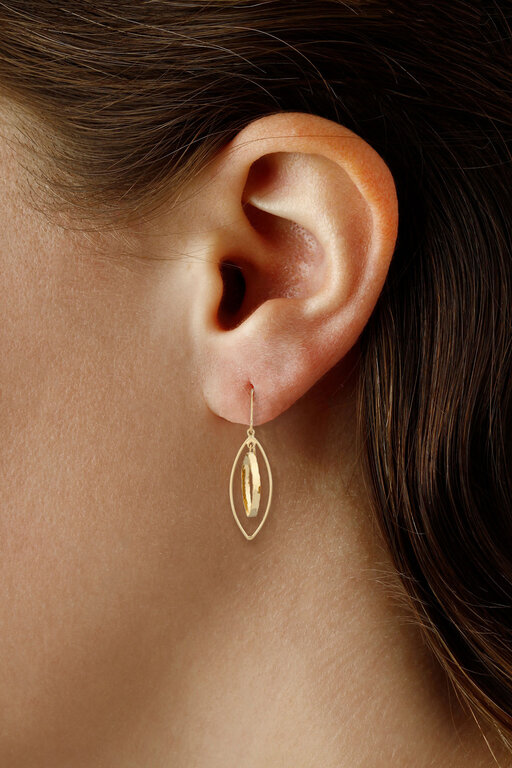 Carla Hammered Marquis Drop Earrings