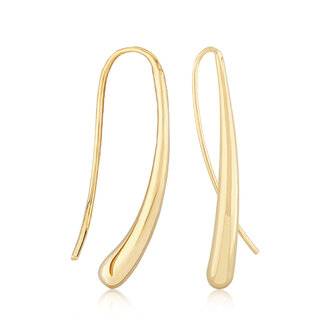 Carla Gold Long Teardrop Hook Earrings