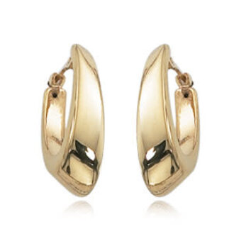 Carla Gold Oval Visor Hoop Earrings