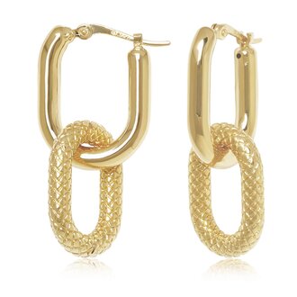 Carla Gold Double Oval Interlock Earrings