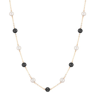 Carla Pearl and Onyx Choker Necklace