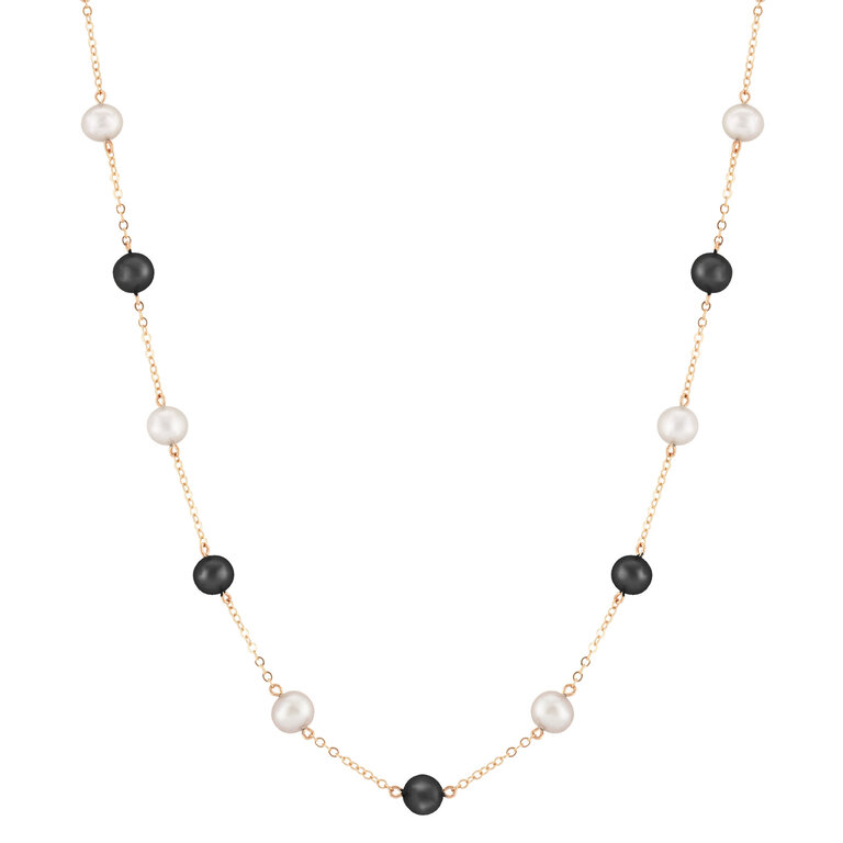 Carla Pearl and Onyx Choker Necklace
