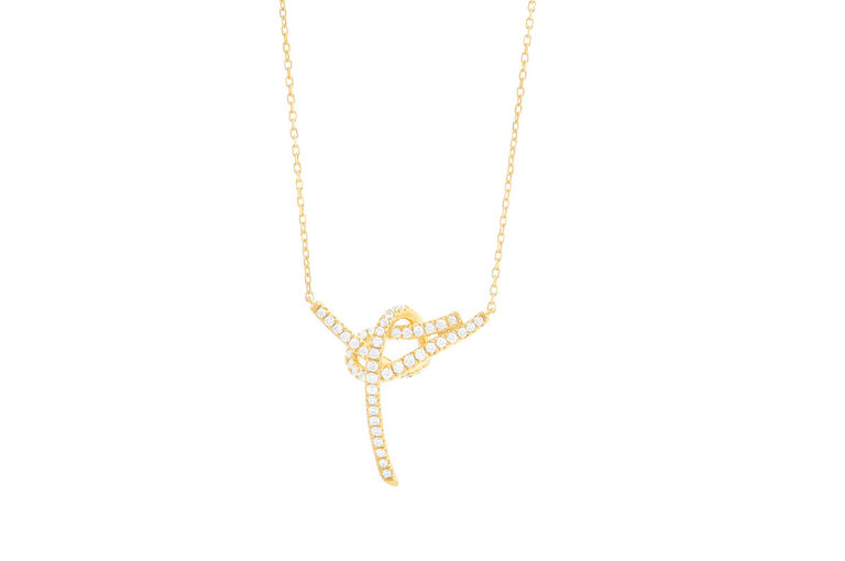 Expressions Jewelers Gold Diamond Knot Necklace