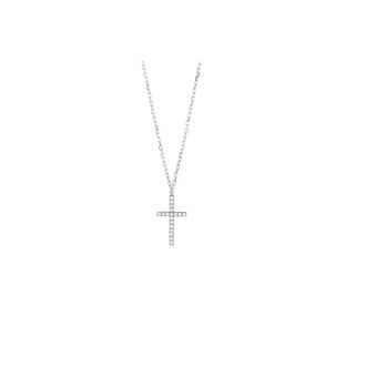 Expressions Jewelers Gold Petite Pavé Diamond Cross Necklace