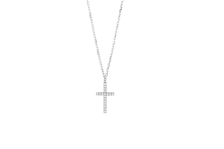 Expressions Jewelers Gold Petite Pavé Diamond Cross Necklace