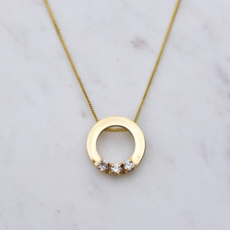 Expressions Jewelers Diamond Trio Open Circle Necklace