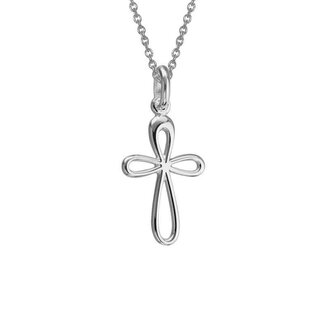 Expressions Jewelers Silver Open Loop Cross Necklace