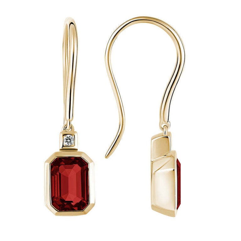Artistry 14K Garnet Dangle Earrings