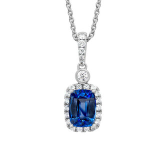 Artistry Sapphire and Diamond Halo Necklace