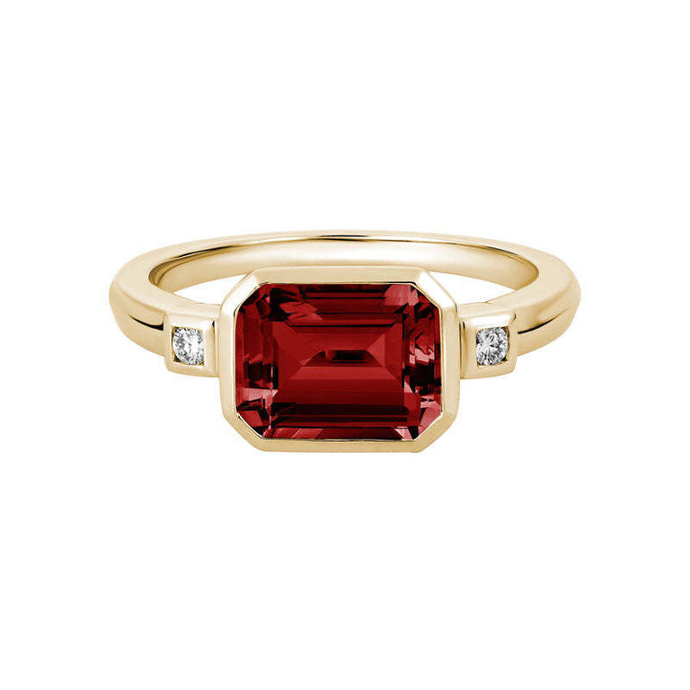 Artistry 14K Bezel-Set Garnet and Diamond Ring