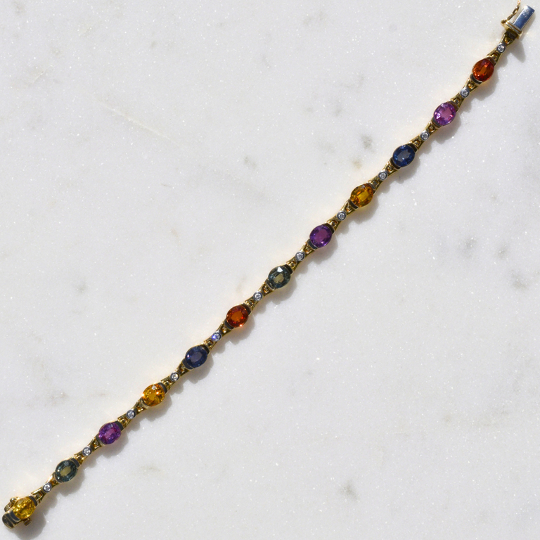 Expressions Jewelers 14K Multi-Color Sapphire Bracelet