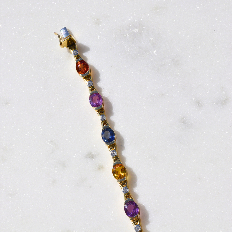 Expressions Jewelers 14K Multi-Color Sapphire Bracelet