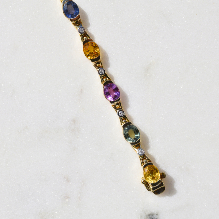 Expressions Jewelers 14K Multi-Color Sapphire Bracelet