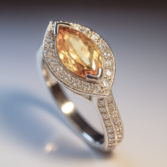 Expressions Jewelers Yellow Sapphire & Diamond Ring